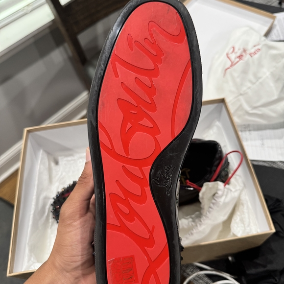 Christian Louboutin Black Sneakers with Signature Red Soles